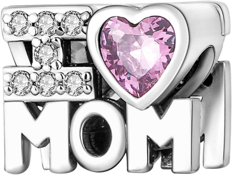 MULA 925 Sterling Silver Charms for Bracelets and Necklaces Lucky Home Happy Family Forever Love Mom Beads Dangle Pendants Jewelry for Women - Image 1